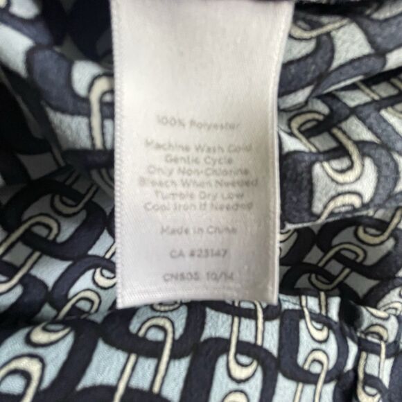 Talbots Equestrian Chain Link Button Down Blouse Top XL Career Abstract Work - Picture 12 of 12